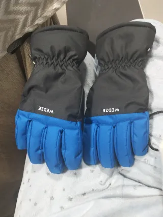 Guantes Nieve Wedze Azul/Negro Talla 12 Años