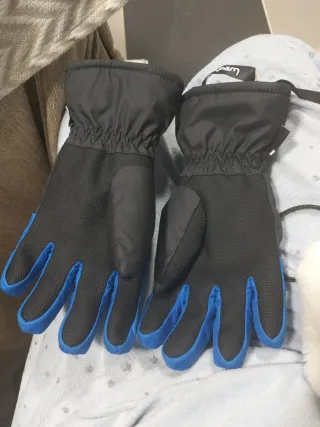 Guantes Nieve Wedze Azul/Negro Talla 12 Años