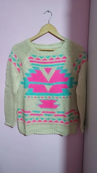 Jersey beige con cenefas