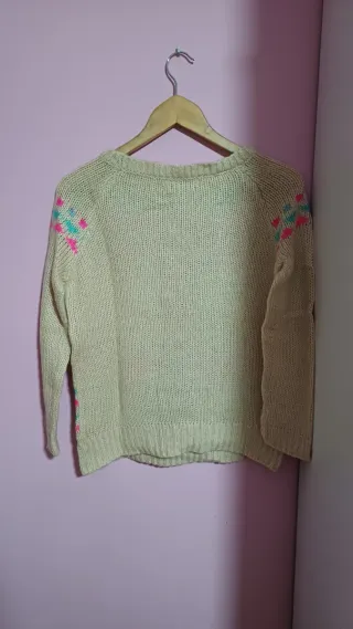 Jersey beige con cenefas