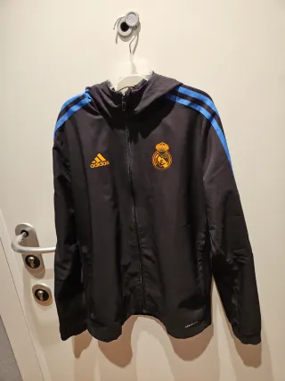 Cortavientos Adidas niño negro y azul