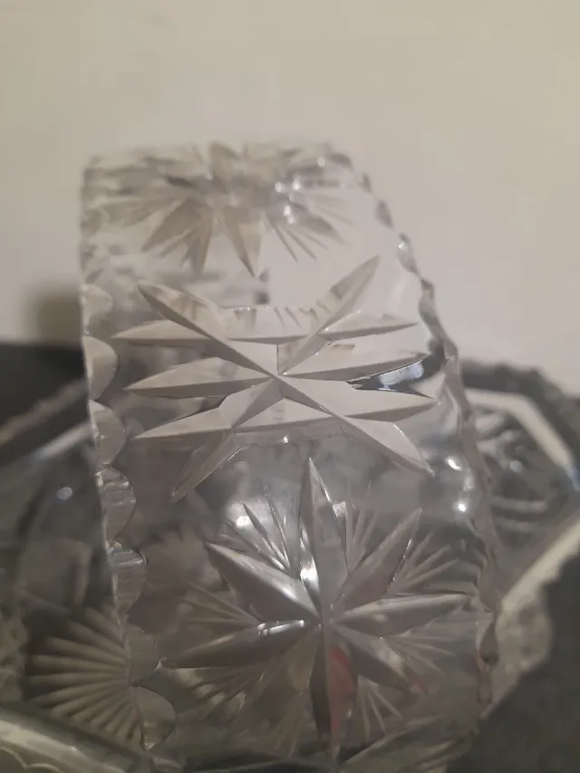 Cestino cristallo molato centrotavola anni '50
