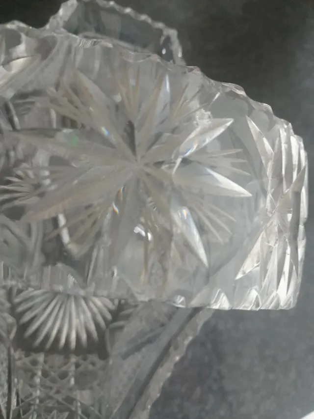 Cestino cristallo molato centrotavola anni '50