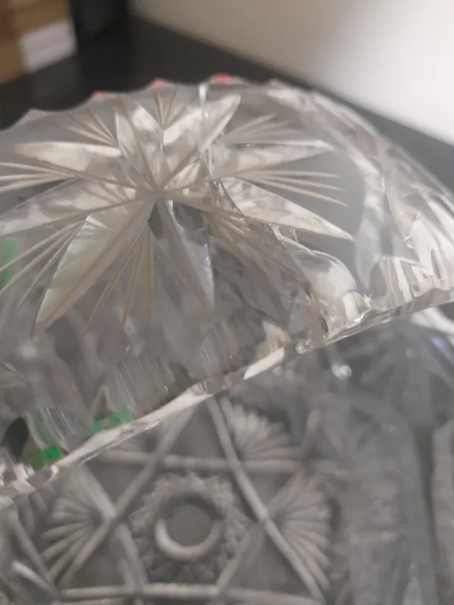 Cestino cristallo molato centrotavola anni '50