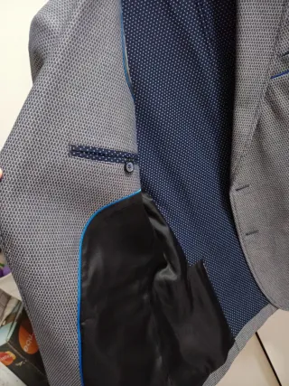 Americana Hombre Double T Azul/Gris