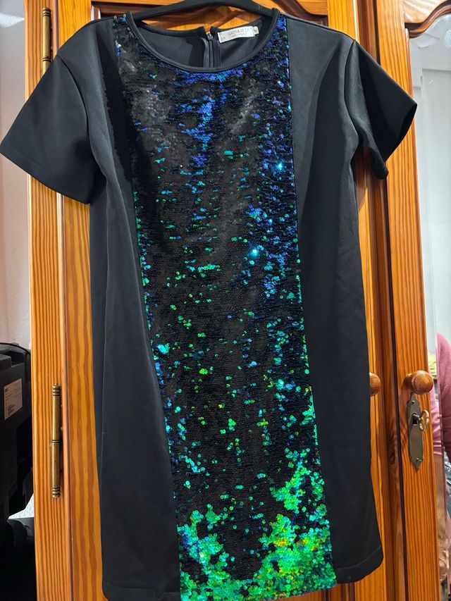 Vestido negro lentejuelas Navidad