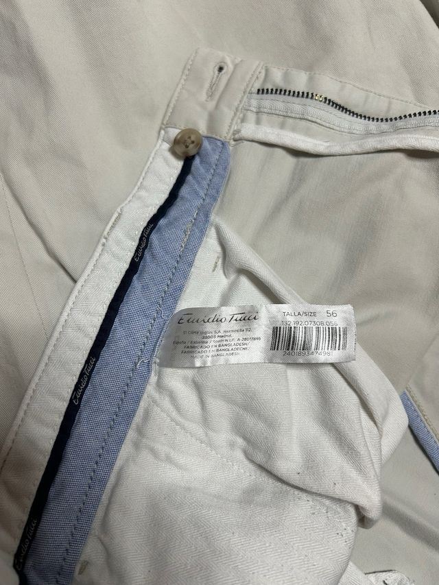 Pantalón Chino Recto Emidio Tucci Talla 56 Beige