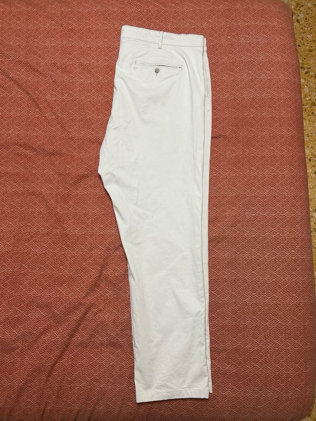 Pantalón Chino Recto Emidio Tucci Talla 56 Beige