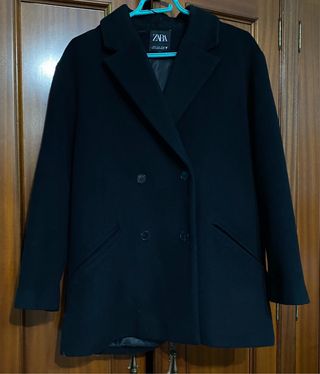 Abrigo Zara Lana Negro Talla M