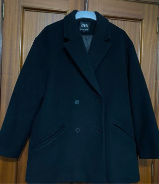 Abrigo Zara Lana Negro Talla M