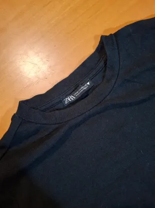 Top Zara Manga Larga Negro Talla M