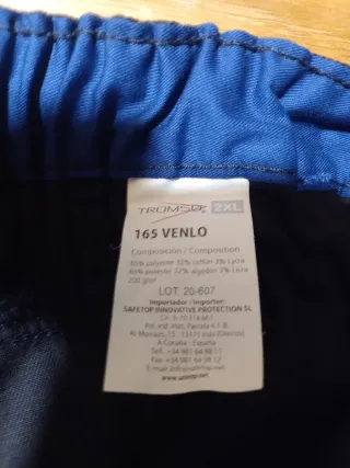 Pantalón de trabajo azul y negro