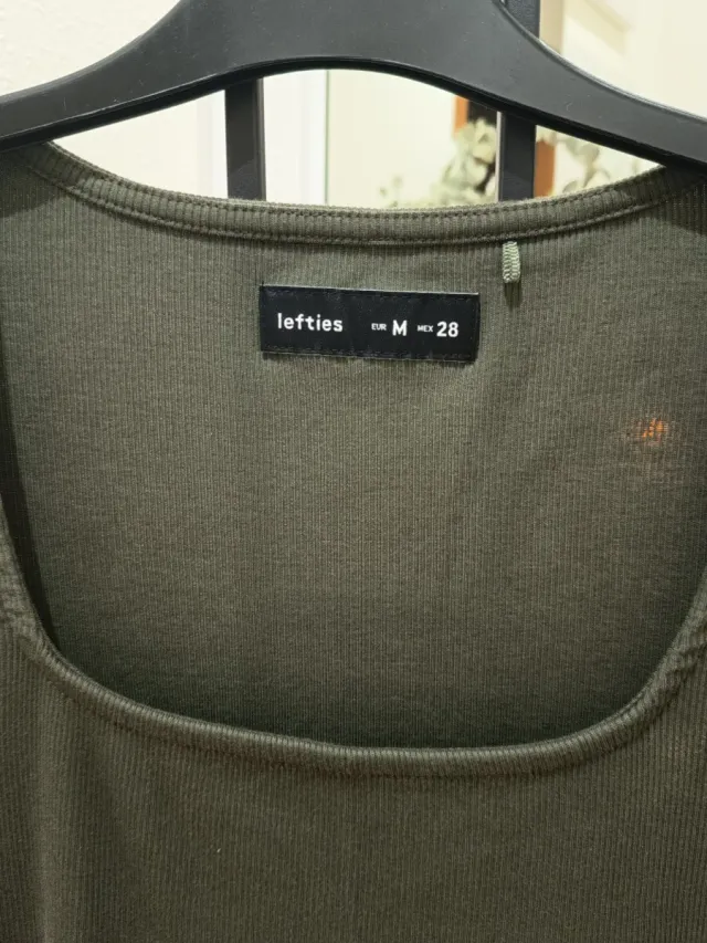 Vestido punto manga larga Lefties verde M