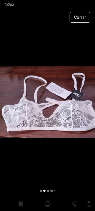 Pack 2 Sujetadores Encaje Etam morado y blanco XS