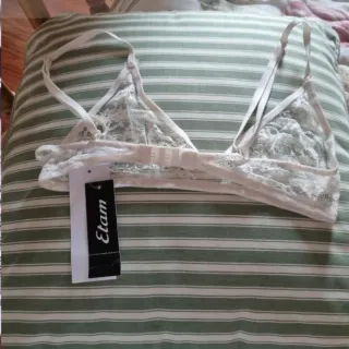 Pack 2 Sujetadores Encaje Etam morado y blanco XS