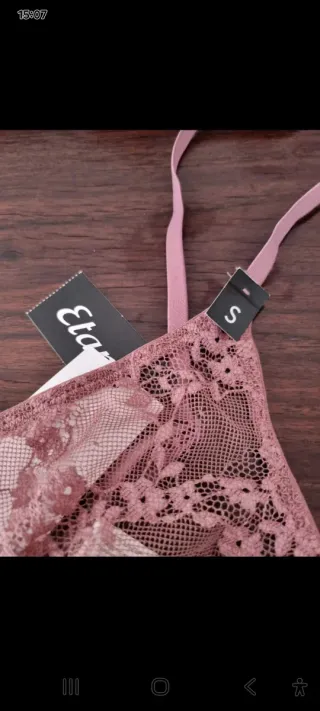 Pack 2 Sujetadores Encaje Etam morado y blanco XS