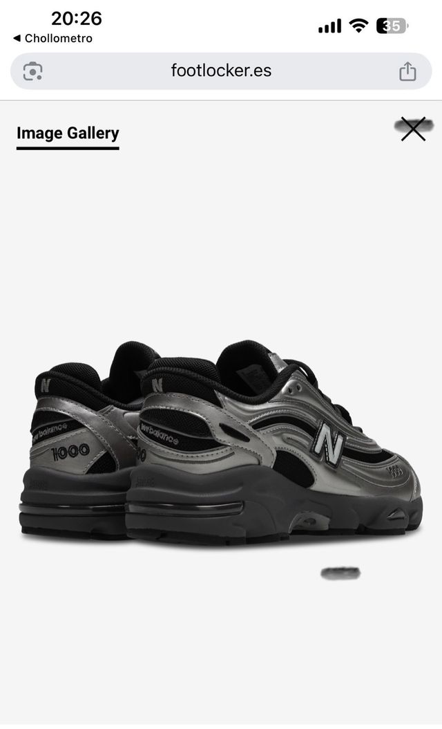 New Balance 1000 Plata y Negro