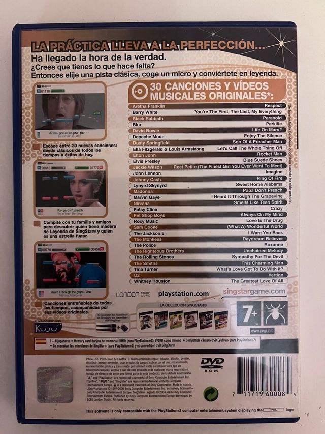 Singstar Legends PS2