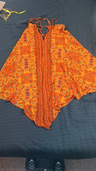 Vestido estampado naranja unitalla