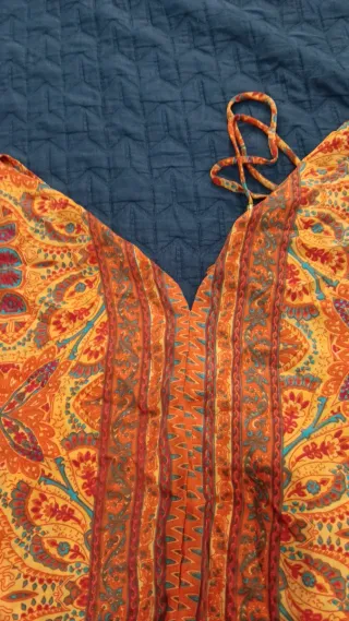 Vestido estampado naranja unitalla