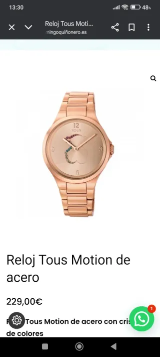 Reloj Tous Dorado Multicolor