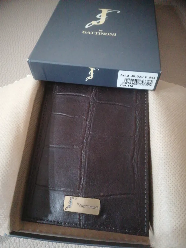 Portafoglio Gattinoni Marrone Coccodrillo