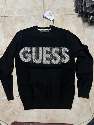 Jersey Guess Negro con Logo Brillante