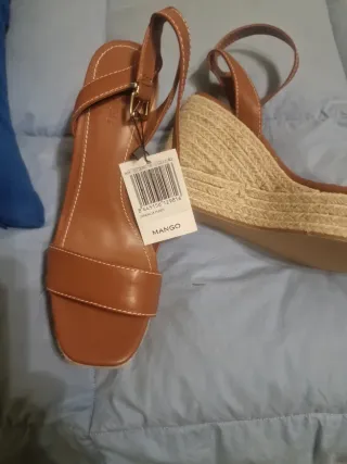 Sandalias Mango Cuña Marrón