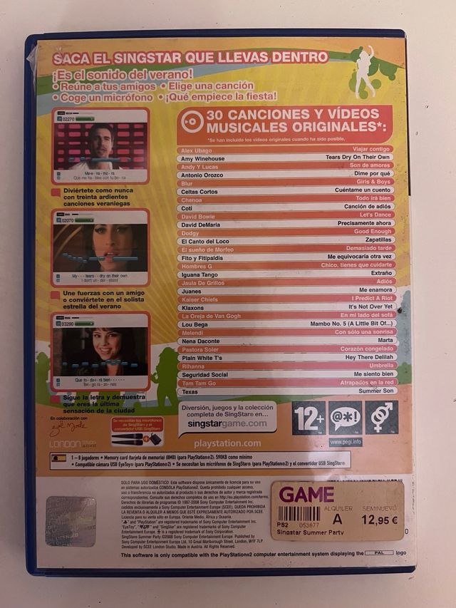 Singstar Summer Party PS2 Karaoke