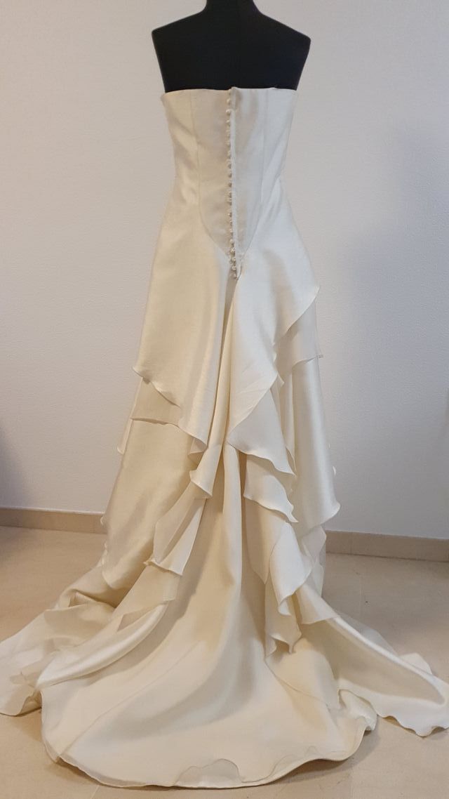 Vestido Novia Nuevo Blanco/Beige. Liquidación.