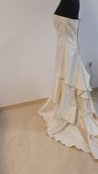 Vestido Novia Nuevo Blanco/Beige. Liquidación.