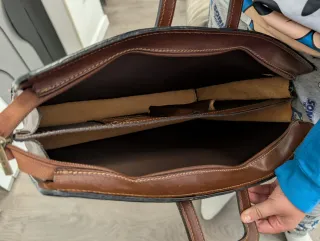 Maletín de cuero marrón 40x30