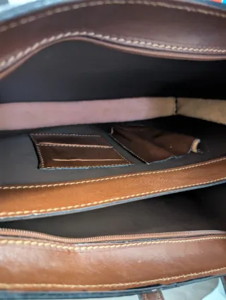 Maletín de cuero marrón 40x30