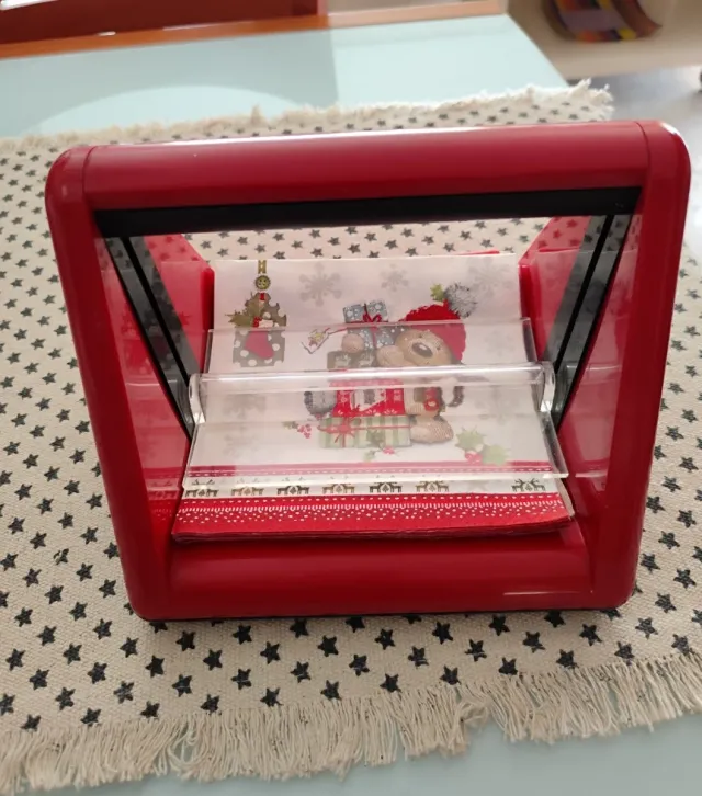 Servilletero Vintage Plástico Rojo