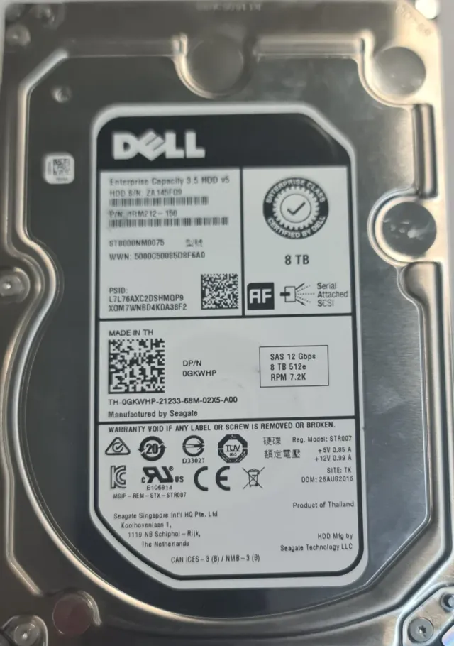 Disco Duro Dell SAS 8TB 7.2K RPM