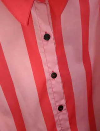 Camisa retro rayas rosas y fucsia