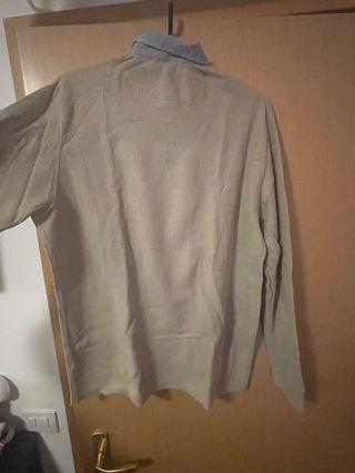 Maglia XXL beige con colletto camicia