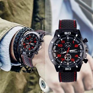 Reloj Negro/Rojo con pila incluída -Última unidad-