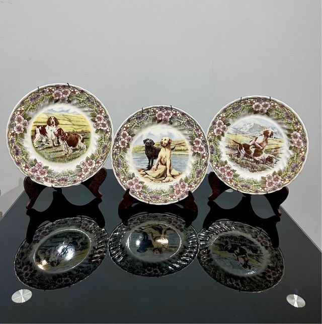 Set 3 Platos Churchill Hunting Dogs