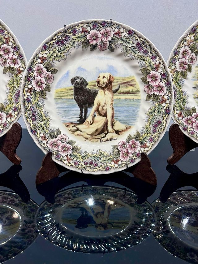 Set 3 Platos Churchill Hunting Dogs