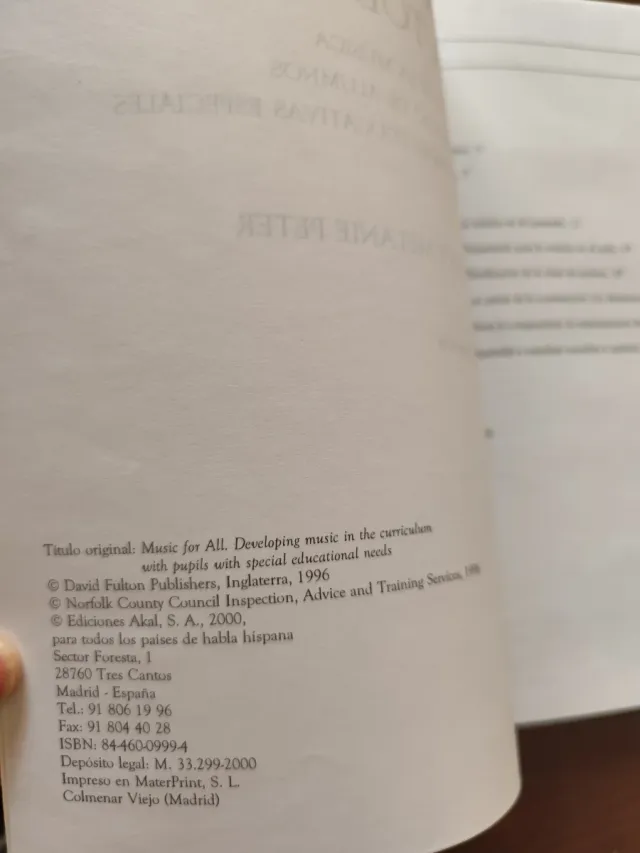 Música para todos: libro educación especial