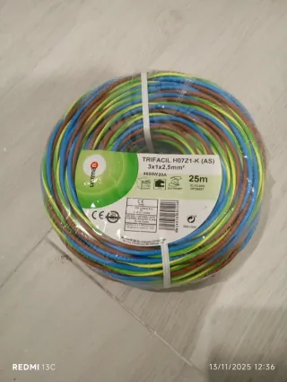 Cable Trifácil H07Z1-K (AS) 3x1x2,5mm²