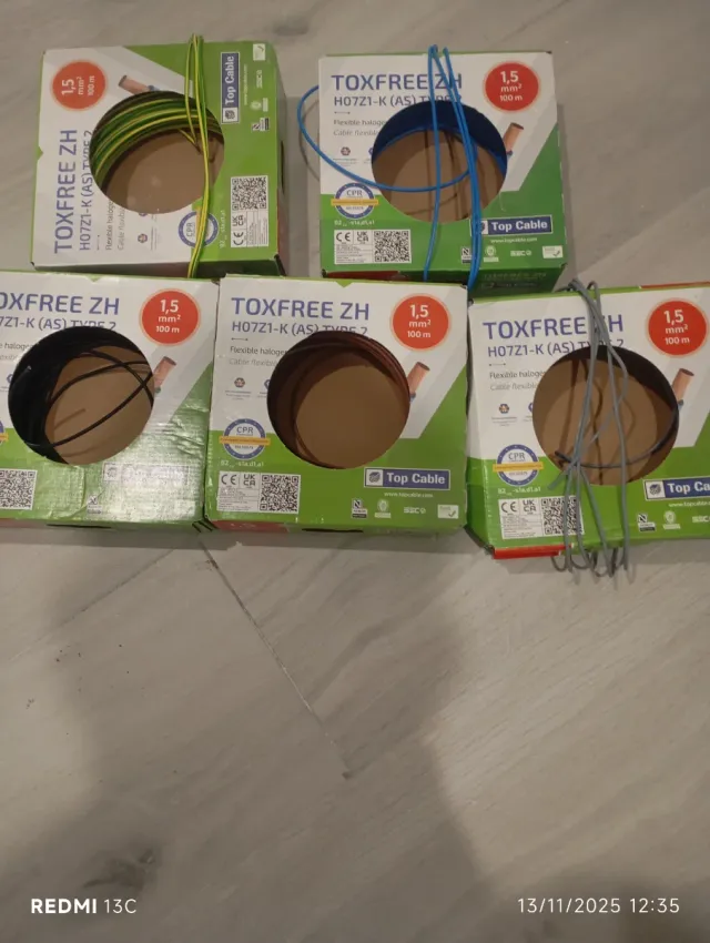 Cable Trifácil H07Z1-K (AS) 3x1x2,5mm²