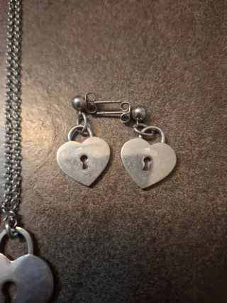 Collar y pendientes Lotus corazón diamantes