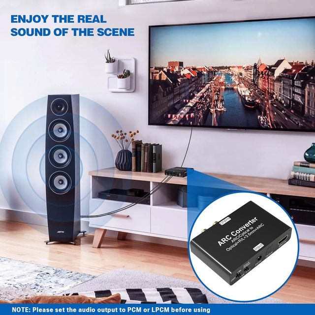 Convertidor Audio HDMI ARC a Óptico/RCA/3.5mm