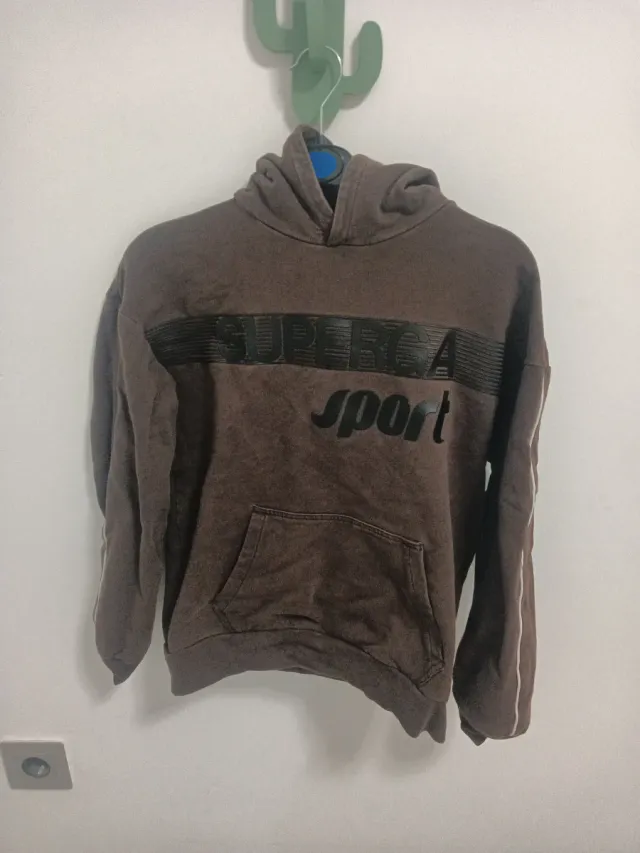 Sudadera Superga Marrón con Logo