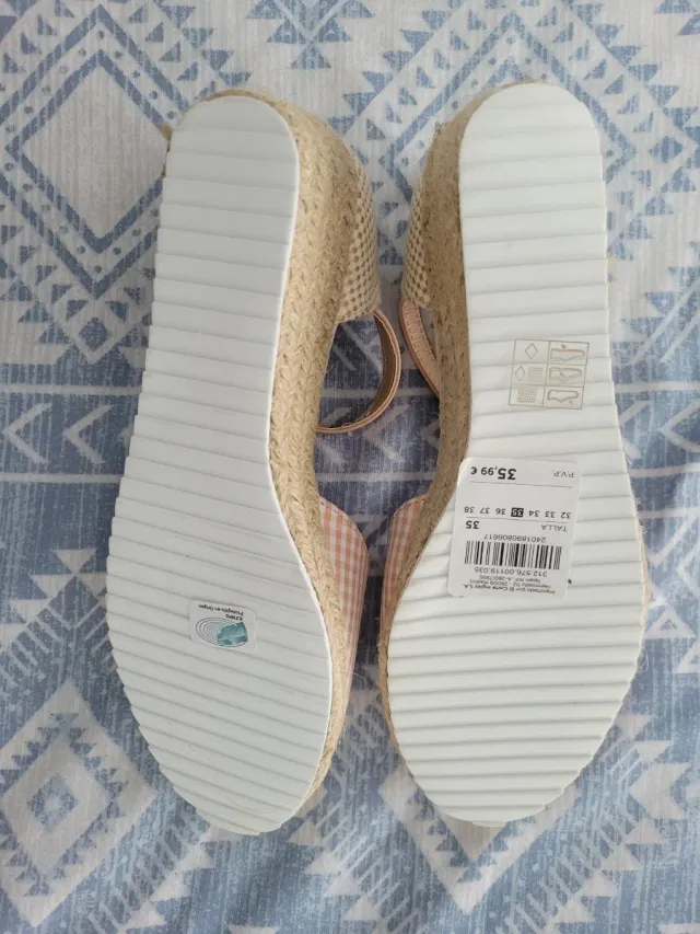 Cuñas Kids Beige y Rosa Talla 35