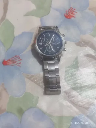 Reloj Cronógrafo Azul y Plateado