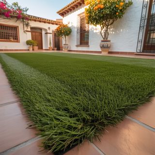 Césped artificial reutilizado