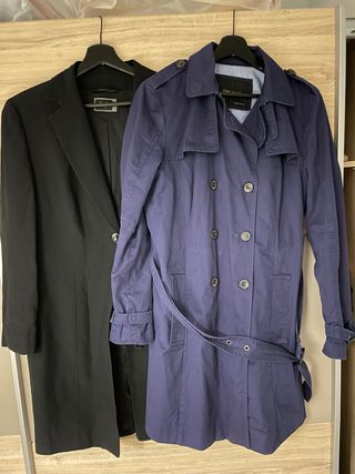 Pack 2 Gabardinas: Negra Italiana y Azul Zara
